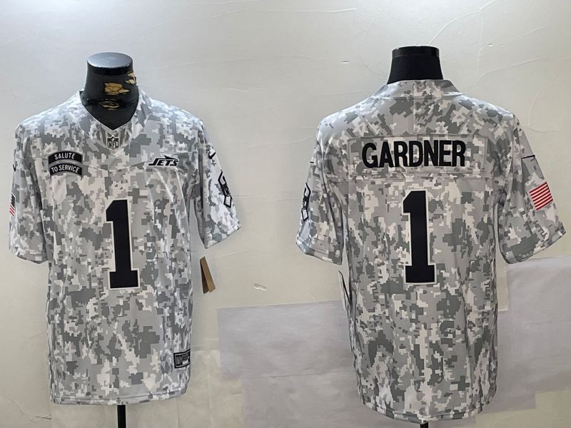 Men New York Jets #1 Gardner Nike Arctic Camo 2024 Salute to Service Limited NFL Jersey style 1->new york jets->NFL Jersey
